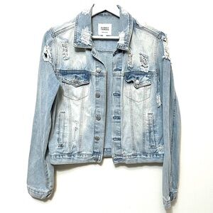Almost Famous • M • Distressed Light Denim Jean Jacket